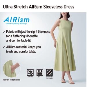 Uniqlo Airism Brown Long sleeveless dress Large NWT